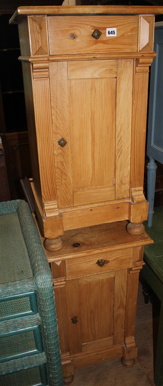 Pair pine bedside cabinets